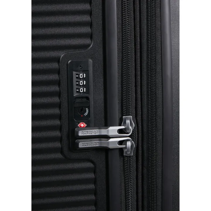 Reistrolleys|Reiskoffers>American Tourister Soundbox Spinner 80/30 TSA Expandable bass black