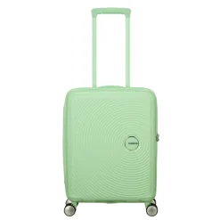 Transavia Trolleys|Ryanair Trolleys>American Tourister Soundbox Spinner 55/20 TSA Expandable pastel green