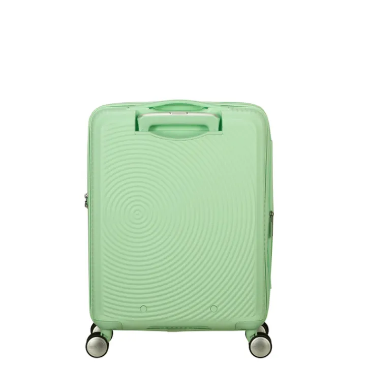 Transavia Trolleys|Ryanair Trolleys>American Tourister Soundbox Spinner 55/20 TSA Expandable pastel green