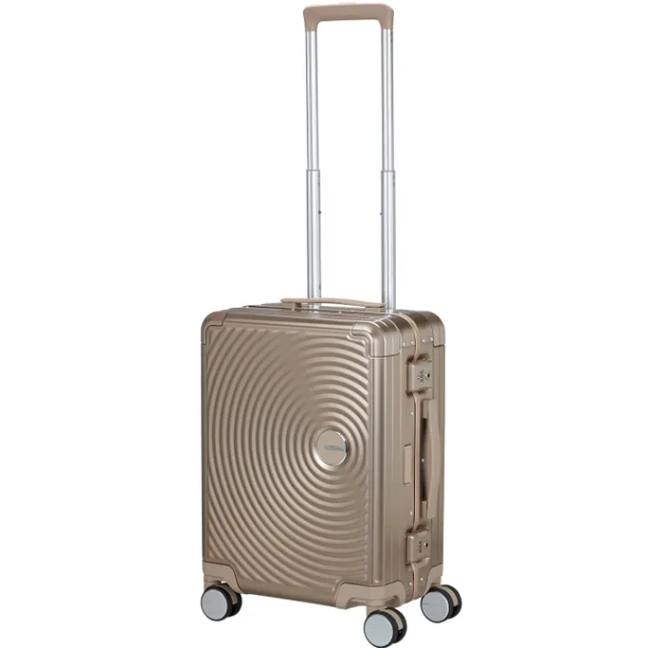 Transavia Trolleys|Handbagage Trolleys>American Tourister Soundbox Alu Spinner 55/20 TSA bronze