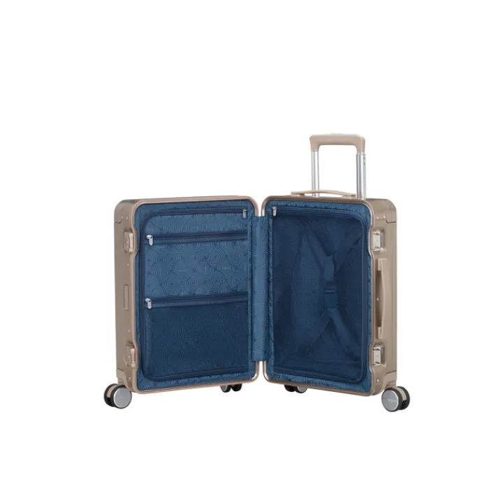Transavia Trolleys|Handbagage Trolleys>American Tourister Soundbox Alu Spinner 55/20 TSA bronze