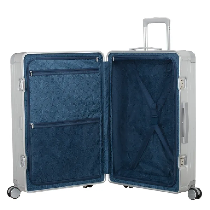 Reistrolleys|Reiskoffers>American Tourister Soundbox Alu Spinner 77/28 TSA silver
