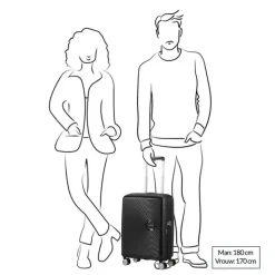Transavia Trolleys|Ryanair Trolleys>American Tourister Soundbox Spinner 55 Expandable stone blue