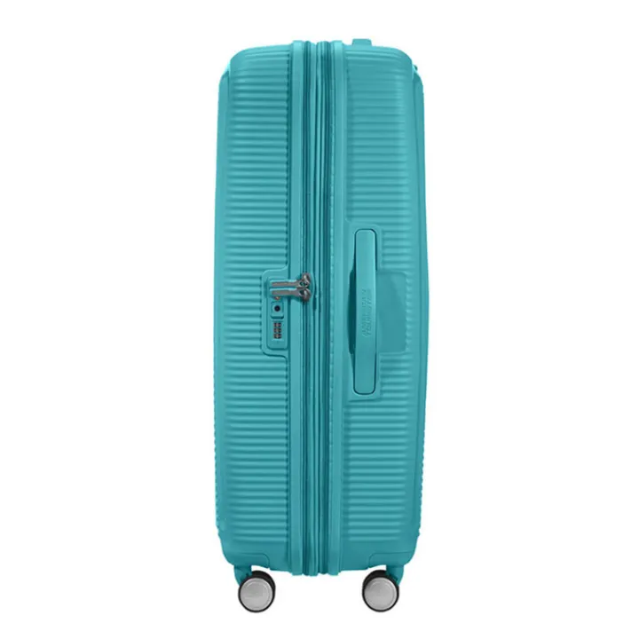 Reistrolleys|Reiskoffers>American Tourister Soundbox Spinner 77 Expandable turquoise tonic