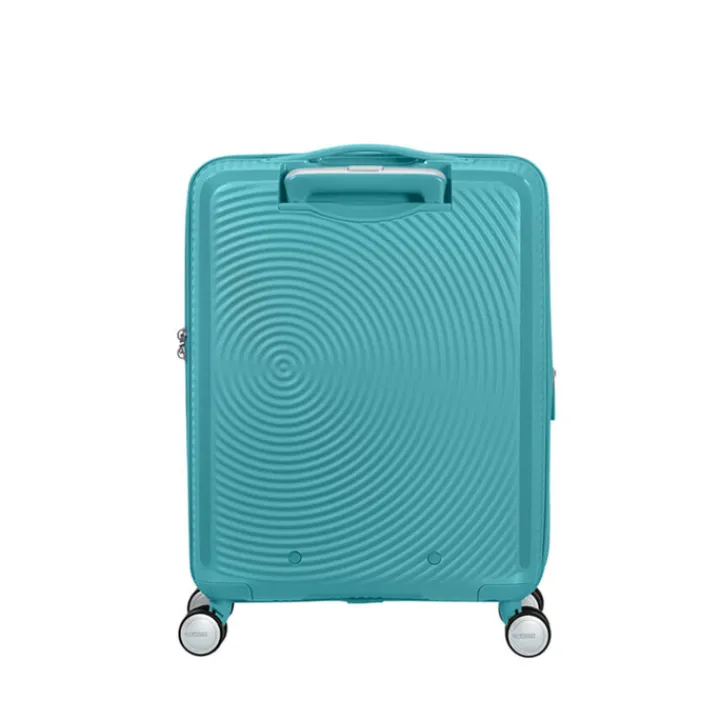 Transavia Trolleys|Ryanair Trolleys>American Tourister Soundbox Spinner 55 Expandable turquoise tonic