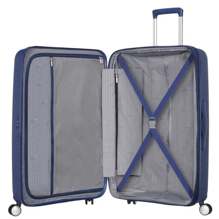 Reistrolleys|Reiskoffers>American Tourister Soundbox Spinner 77 Expandable midnight navy