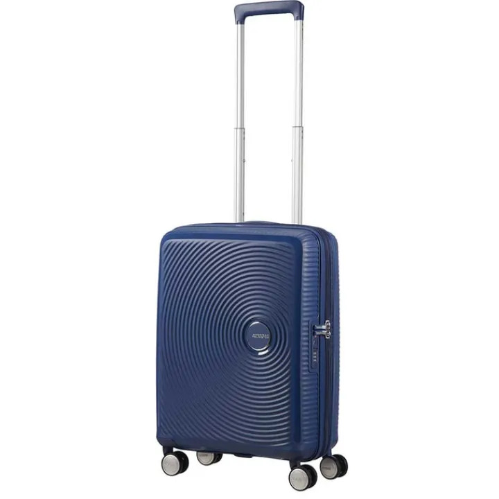 Transavia Trolleys|Handbagage Trolleys>American Tourister Soundbox Spinner 55 Expandable midnight navy