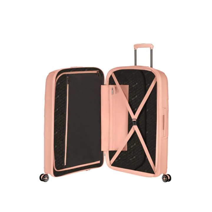 Reistrolleys|Reiskoffers>American Tourister Starvibe Spinner 77 EXP met. peach