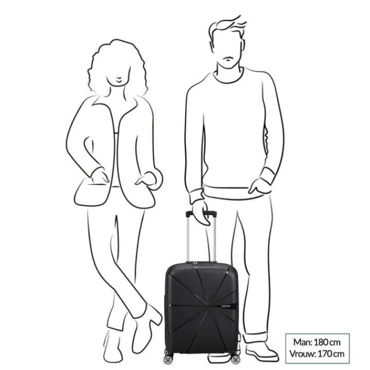 Transavia Trolleys|Handbagage Trolleys>American Tourister Starvibe Spinner 55 EXP digital lavender