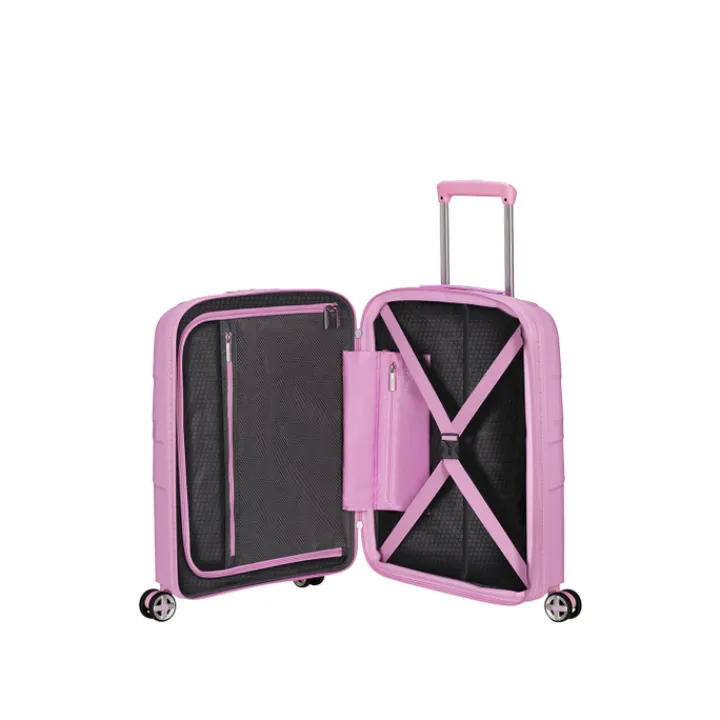 Transavia Trolleys|Handbagage Trolleys>American Tourister Starvibe Spinner 55 EXP met. pastel lavender