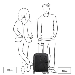 Transavia Trolleys|Handbagage Trolleys>American Tourister Starvibe Spinner 55 EXP met. peach