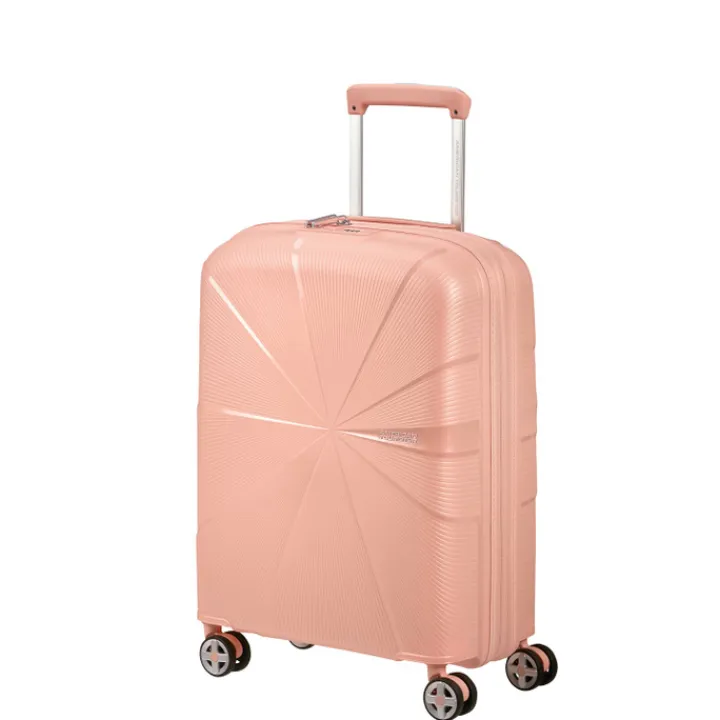 Transavia Trolleys|Handbagage Trolleys>American Tourister Starvibe Spinner 55 EXP met. peach
