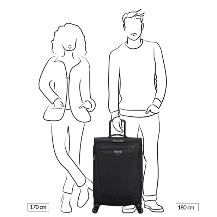 Reistrolleys|Reiskoffers>American Tourister Summerride Spinner M Exp black