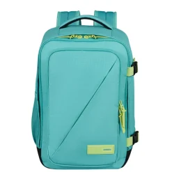 Kleine Reistassen|Handbagage Reistassen>American Tourister TAKE2CABIN Casual Backpack S dusty turquoise/lime