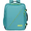 Handbagage Reistassen|Heren Reistassen>American Tourister TAKE2CABIN Casual Backpack M dusty turquoise/lime