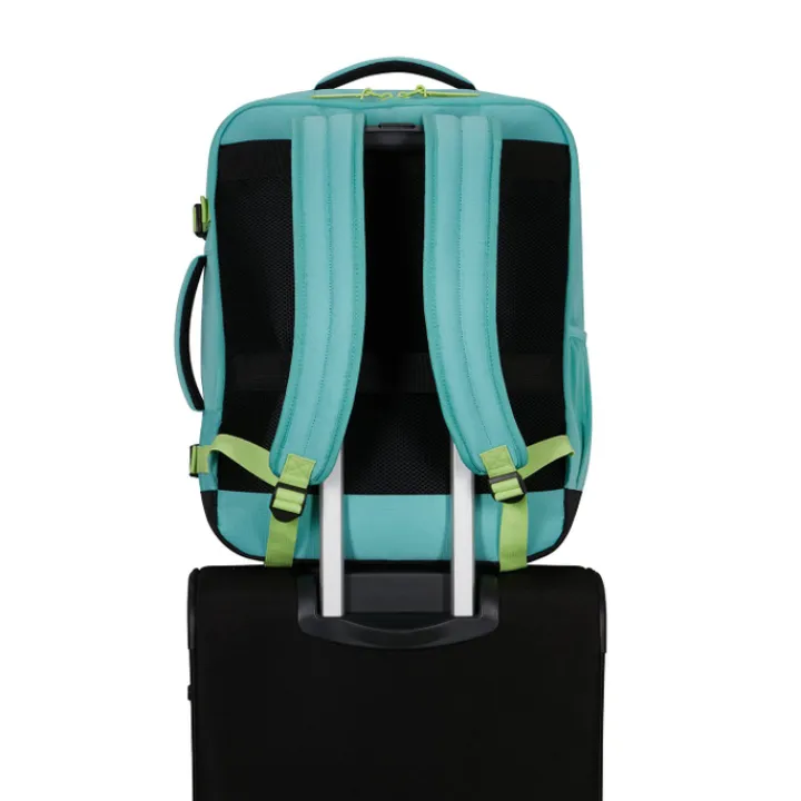 Handbagage Reistassen|Heren Reistassen>American Tourister TAKE2CABIN Casual Backpack M dusty turquoise/lime