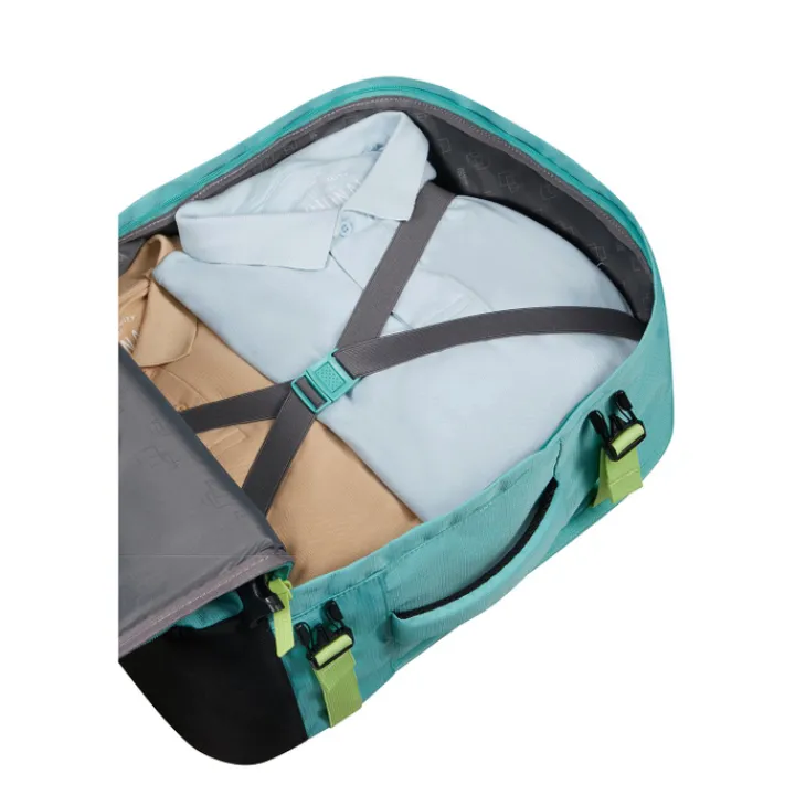Handbagage Reistassen|Heren Reistassen>American Tourister TAKE2CABIN Casual Backpack M dusty turquoise/lime