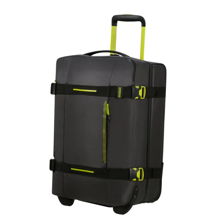Heren Reistassen|Dames Reistassen>American Tourister Urban Track Duffle/Wheels S Coated black/lime