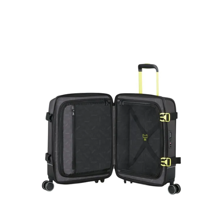 Transavia Trolleys|Handbagage Trolleys>American Tourister Urban Track Spinner S TSA Coated black/lime