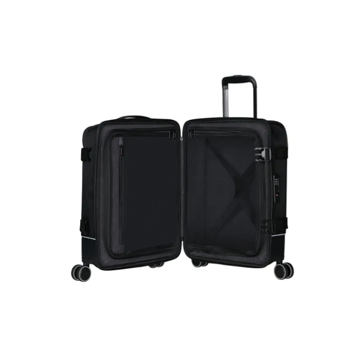 Transavia Trolleys|Handbagage Trolleys>American Tourister Urban Track Spinner S TSA asphalt black