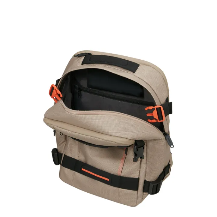 Grote Rugzakken|Heren Rugzakken>American Tourister Urban Track Laptop Backpack 15,6" coated Beige/Orange