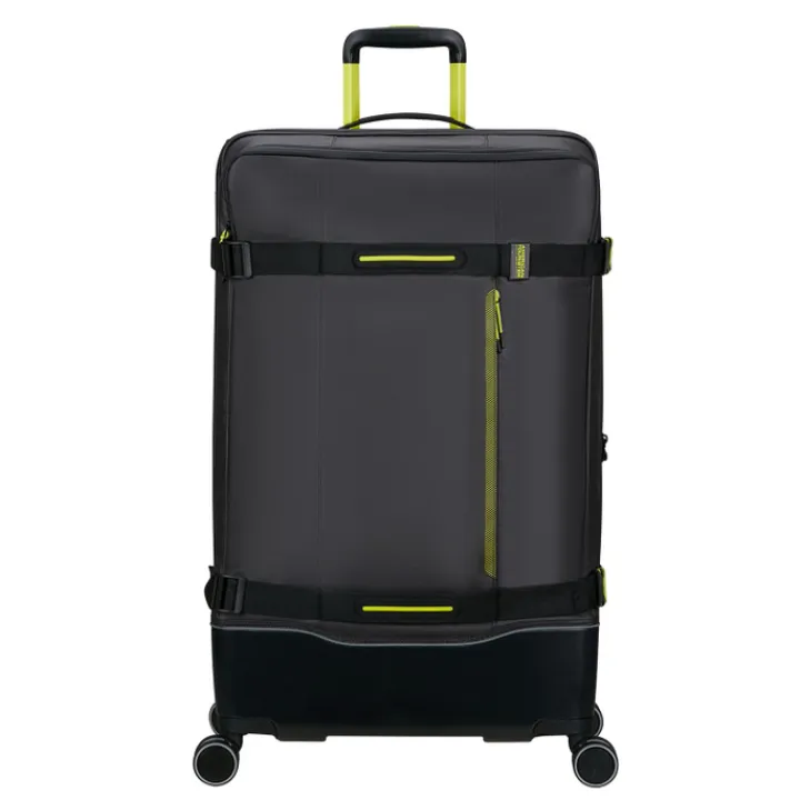 Reistrolleys|Reiskoffers>American Tourister Urban Track Spinner L TSA Coated black/lime