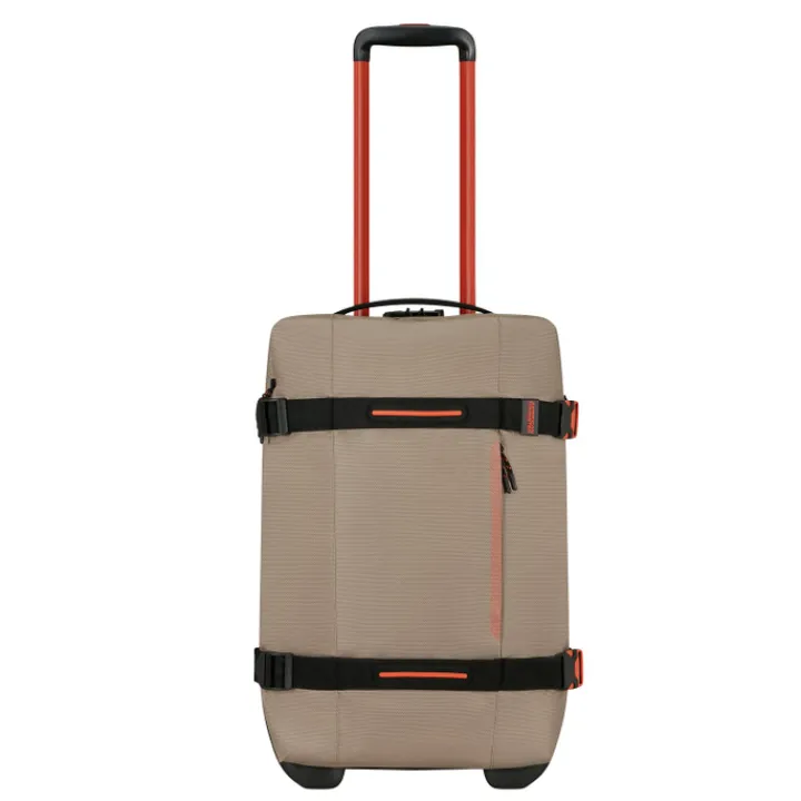 Heren Reistassen|Dames Reistassen>American Tourister Urban Track Wheeled Duffle S Coated beige/orange