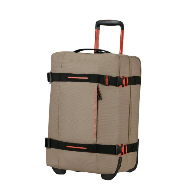 Heren Reistassen|Dames Reistassen>American Tourister Urban Track Wheeled Duffle S Coated beige/orange