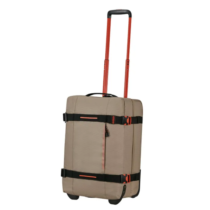 Heren Reistassen|Dames Reistassen>American Tourister Urban Track Wheeled Duffle S Coated beige/orange
