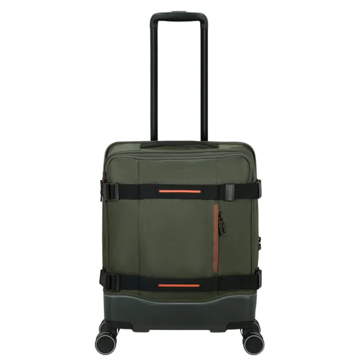 Transavia Trolleys|Handbagage Trolleys>American Tourister Urban Track Spinner S TSA dark khaki