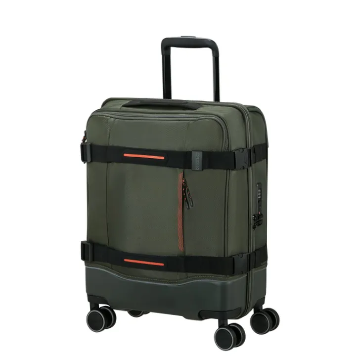 Transavia Trolleys|Handbagage Trolleys>American Tourister Urban Track Spinner S TSA dark khaki
