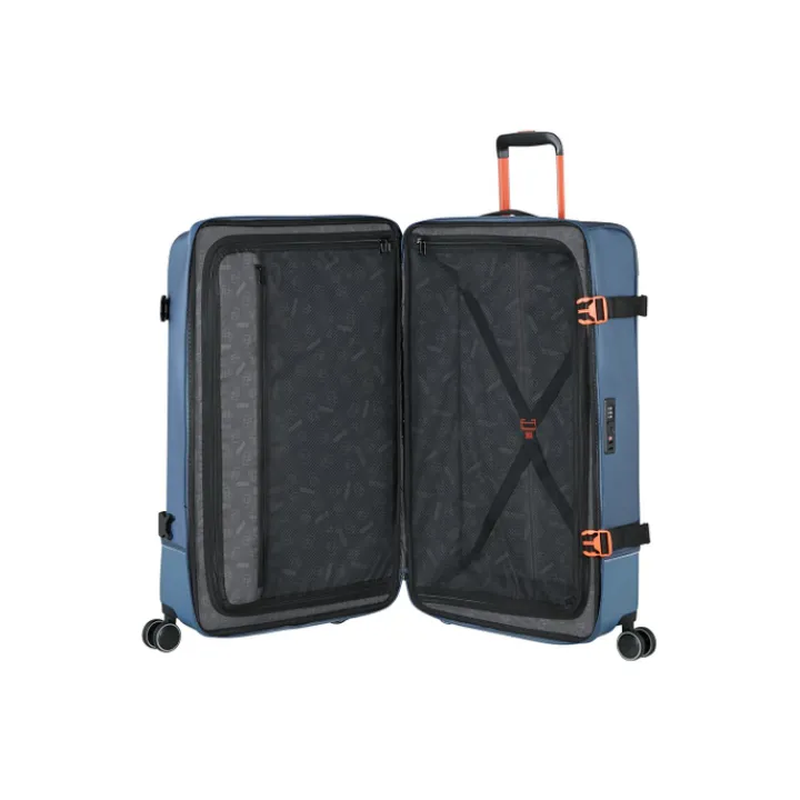Reistrolleys|Reiskoffers>American Tourister Urban Track Spinner L TSA Coated navy/orange