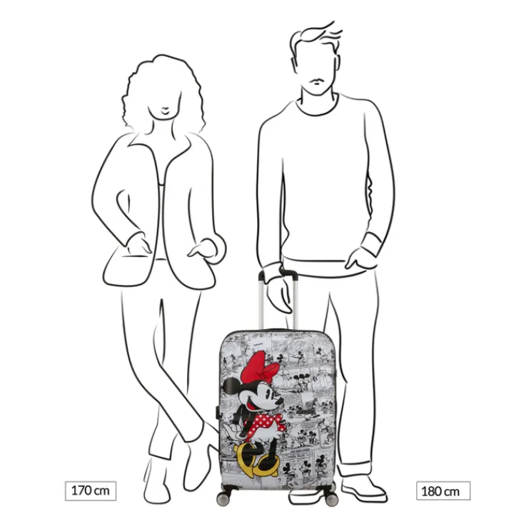 Reistrolleys|Reiskoffers>American Tourister Wavebreaker Disney Spinner 67/24 TSA minnie comics white