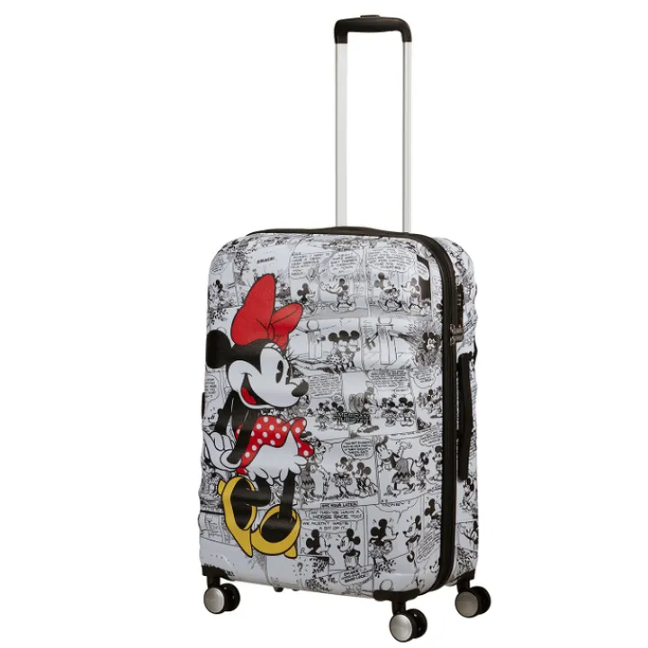 Reistrolleys|Reiskoffers>American Tourister Wavebreaker Disney Spinner 67/24 TSA minnie comics white