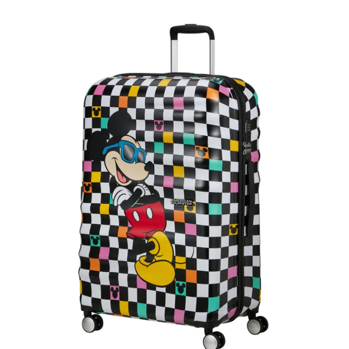 Reistrolleys|Reiskoffers>American Tourister Wavebreaker Disney Spinner 77 cm Mickey Check
