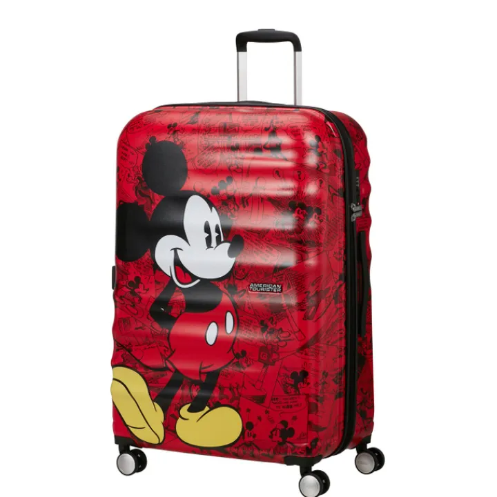 Reistrolleys|Reiskoffers>American Tourister Wavebreaker Disney Spinner 77/28 TSA mickey comics red