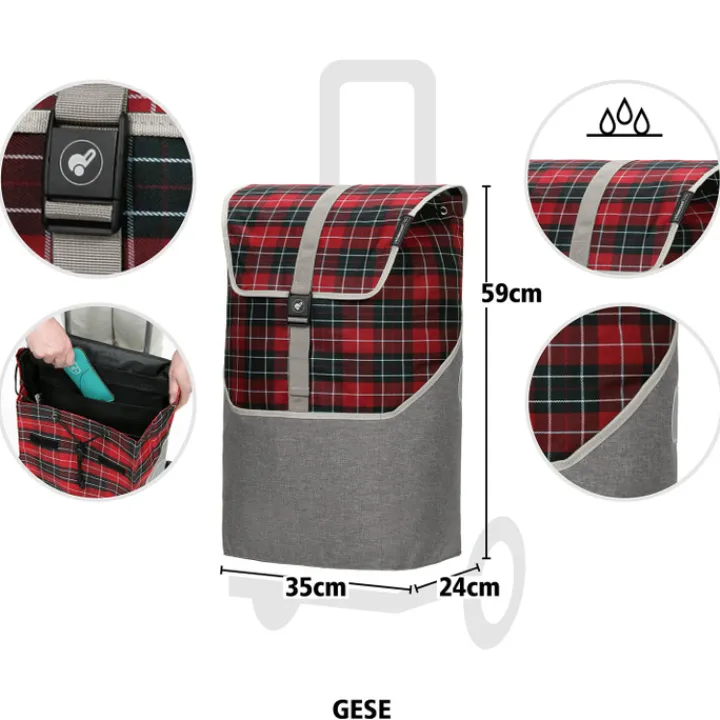 Boodschappen Trolleys|Reistrolleys>Andersen Quattro Shopper Gese red