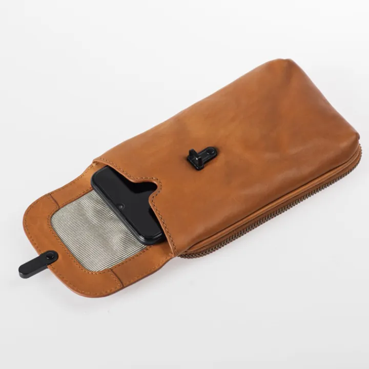 Telefoontasjes|Damestassen>Aunts & Uncles Mrs. Lemon Dash Twist Phonebag caramel