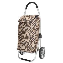 Boodschappen Trolleys|Reistrolleys>Beagles Alberic Shopping Trolley zebra brown