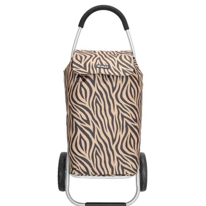 Boodschappen Trolleys|Reistrolleys>Beagles Alberic Shopping Trolley zebra brown