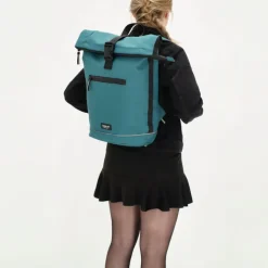 Heren Rugzakken|Schoolrugzak>Beagles Originals Rolltop Rugtas Waterproof 15.6" petrol blauw