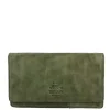 Rfid Portemonnees|Grote Portemonnees>Bear Design Cow Lavato Dames Portemonnee 12cc olive green