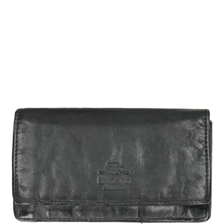 Rfid Portemonnees|Grote Portemonnees>Bear Design Cow Lavato Dames Portemonnee 12cc black2