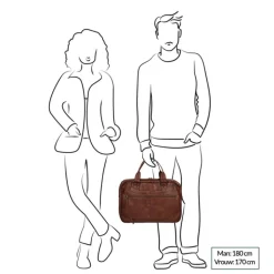 Herentassen|15.6 Inch Laptoptassen>Bear Design Cow Lavato Laptoptas bruin