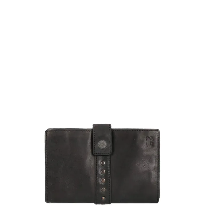Rfid Portemonnees|Leren Portemonnees>Bear Design Cow Lavato Portemonnee zwart
