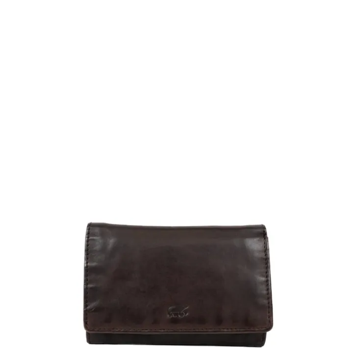 Rfid Portemonnees|Kleine Portemonnees>Bear Design Cow Lavato Wallet brown