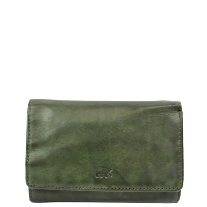 Rfid Portemonnees|Grote Portemonnees>Bear Design Flappie Portemonnee green
