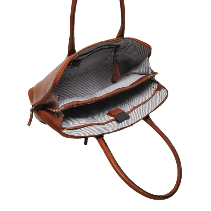 15.6 Inch Laptoptassen|Laptop Schoudertassen>Berba Lucca Business Bag brandy