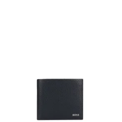 Kleine Portemonnees|Leren Portemonnees>Boss New Crosstown 4CC navy