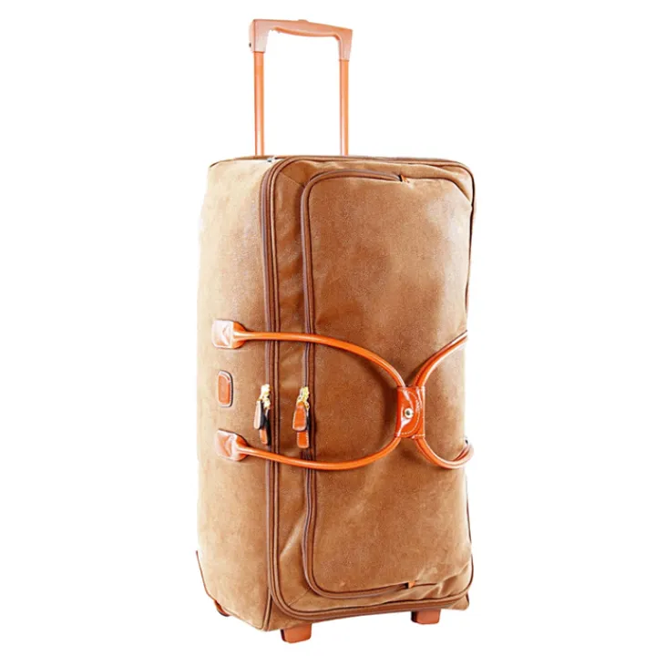 Zachte Koffers|Reiskoffers>Bric's Life Holdall Wheeled Duffle 70 camel